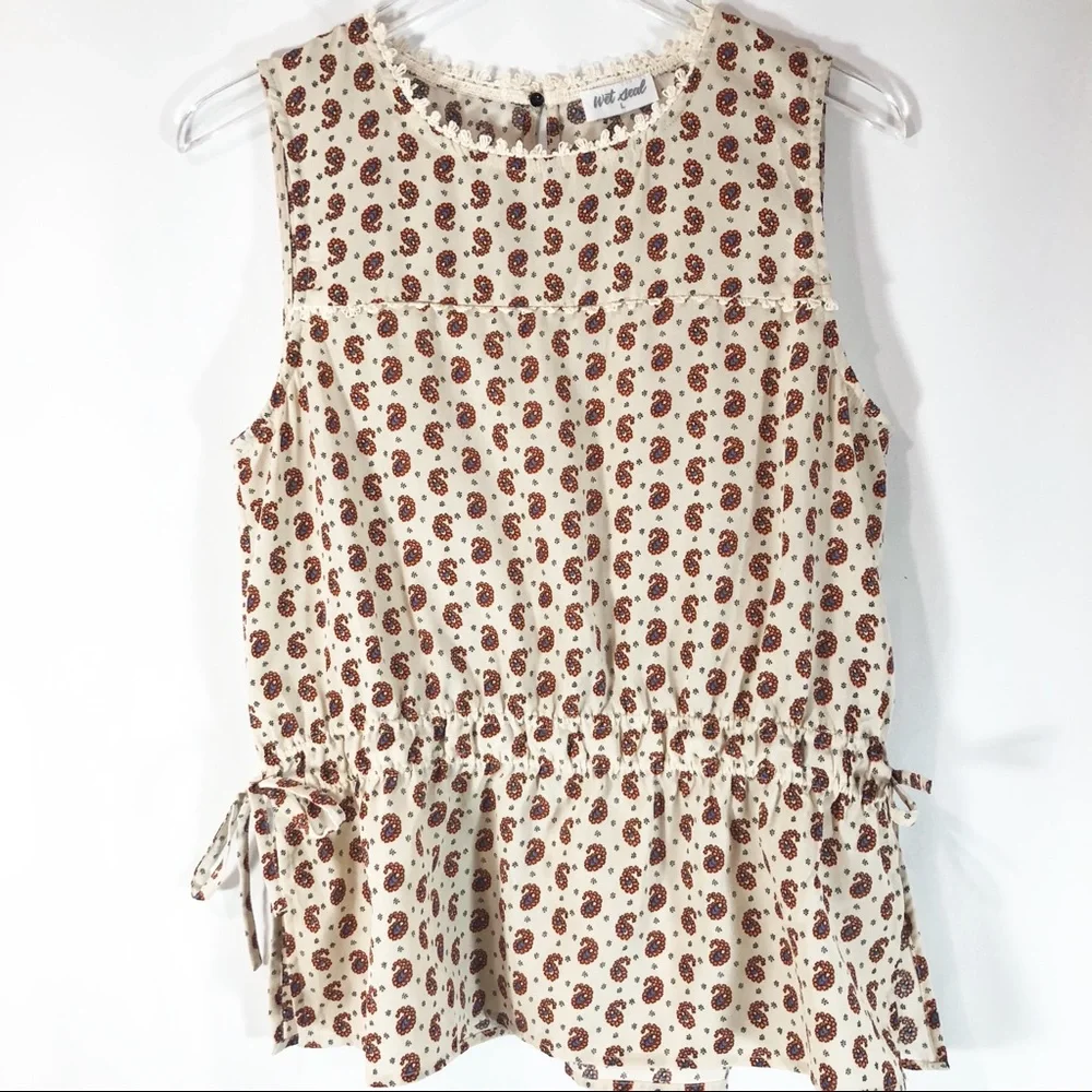Wet Seal Brady Paisley High Neck Peplum Top - Picture 3 of 8